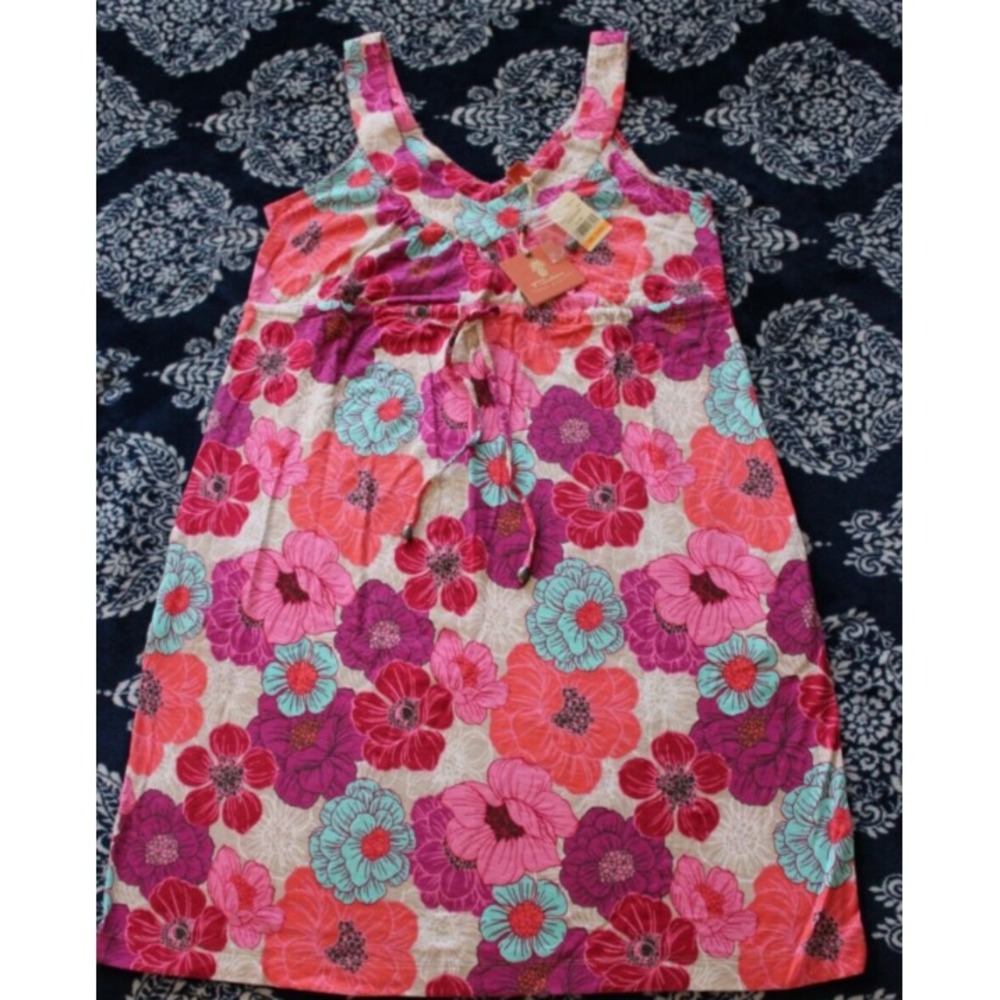 Brand NEW Tommy Bahama Floral Sleeveless Dress Womens SMALL Falling Dahlias NWT